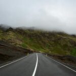 empty road along the mountain