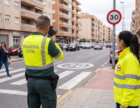 Riley Via observes pedestrian safety enforcement